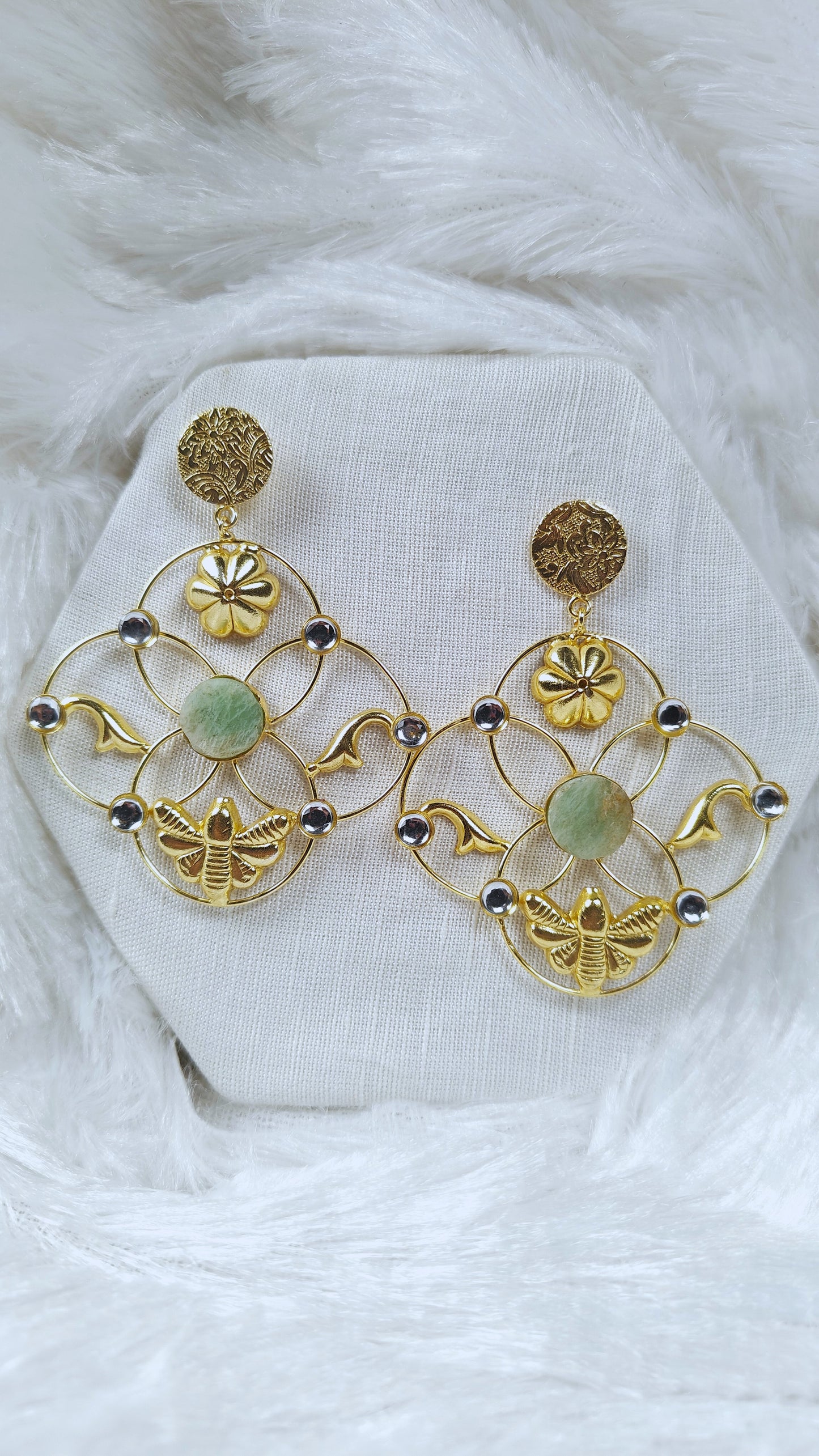 Royal Heritage Lotus Bee Statement Earrings