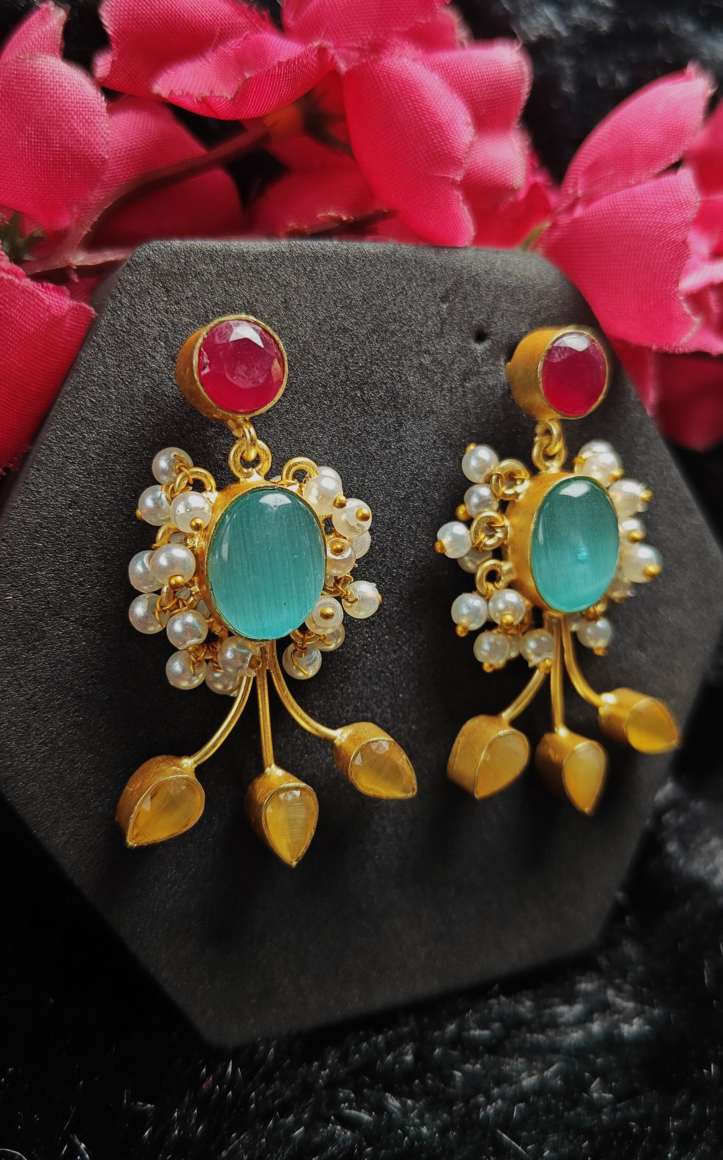 Celeste Pearl Drop Statement Earrings