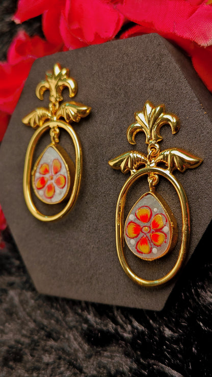 Zareen Shafaq Floral Oval Earrings