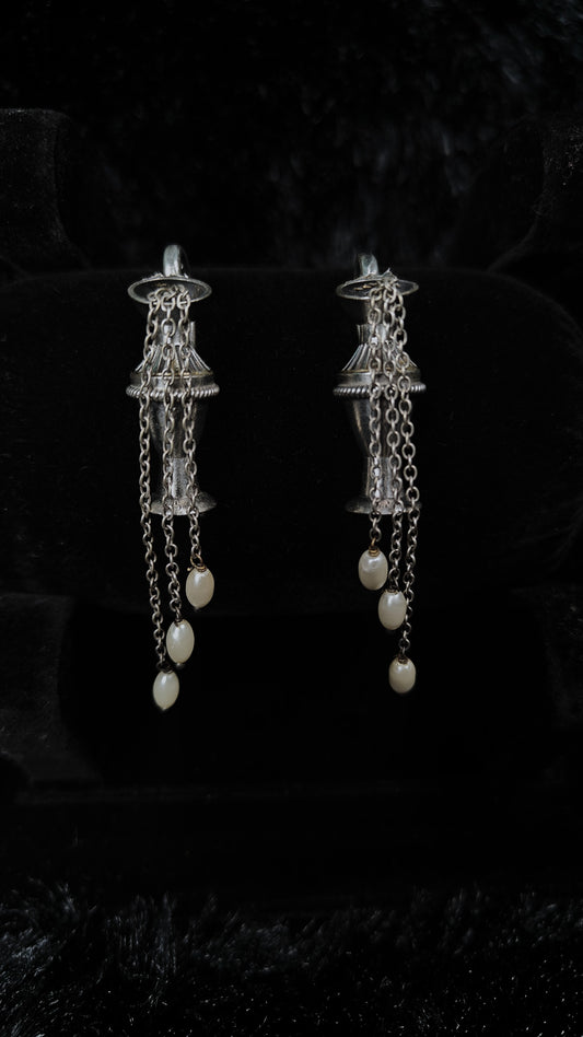 Noor-E-Phool Vase Chain Earrings