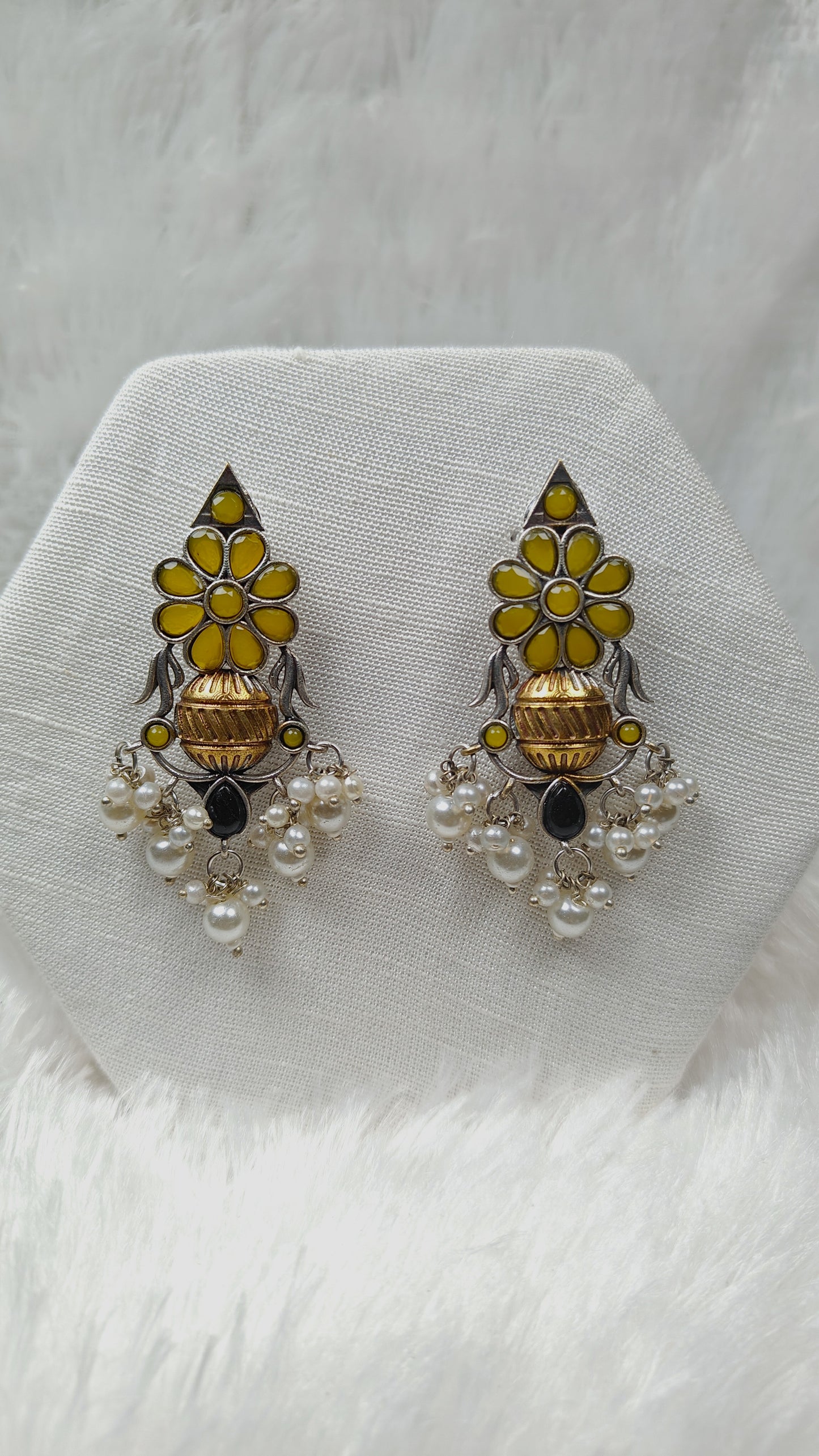 Yellow Blossom Heritage Pearl Earrings