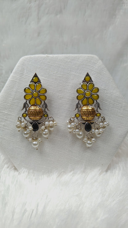 Yellow Blossom Heritage Pearl Earrings