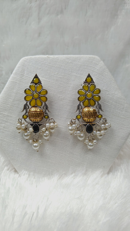 Yellow Blossom Heritage Pearl Earrings