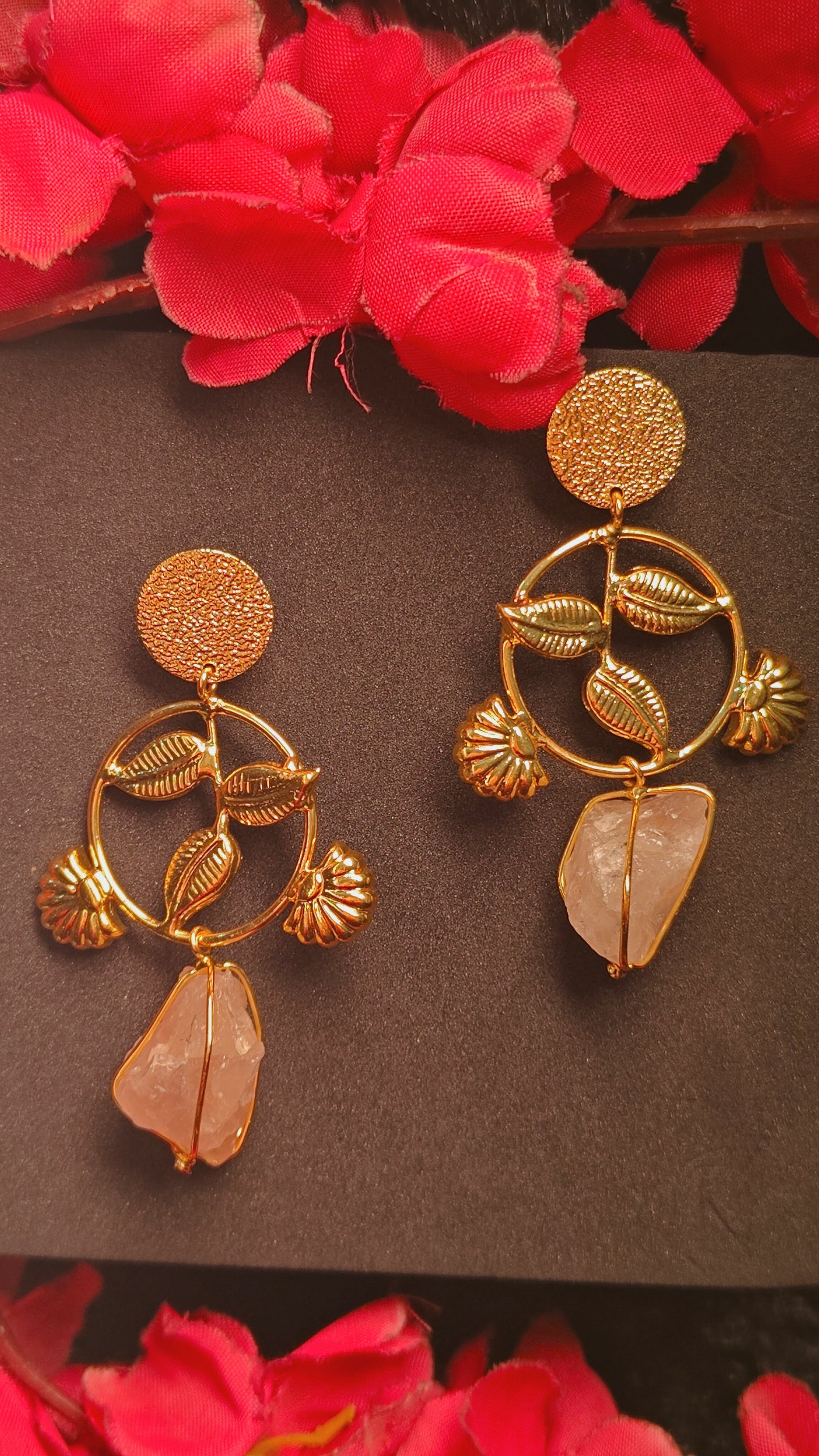 Aurora Leaf Quartz Danglers