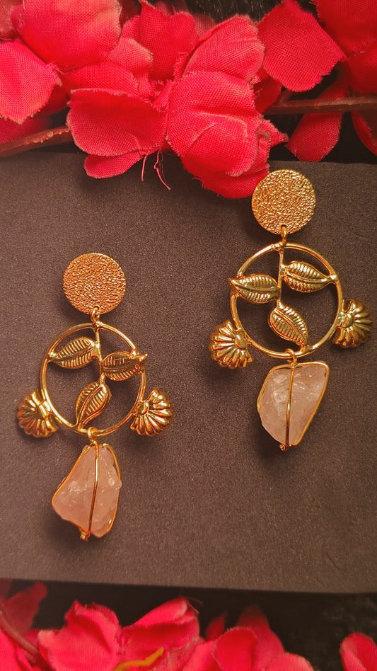 Aurora Leaf Quartz Danglers
