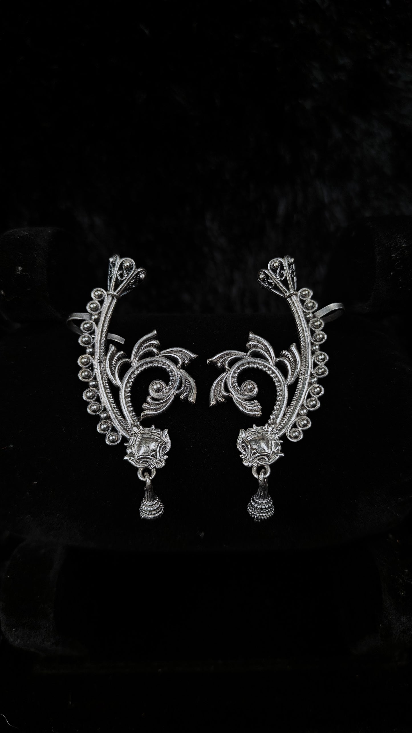 Tribal Flora Oxidised Ear Cuffs