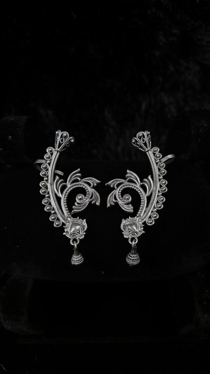 Tribal Flora Oxidised Ear Cuffs