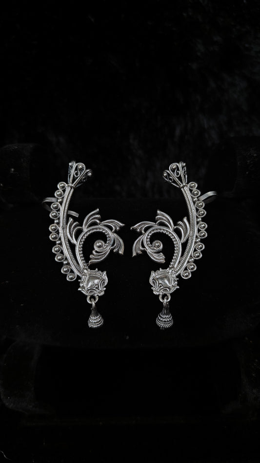 Tribal Flora Oxidised Ear Cuffs