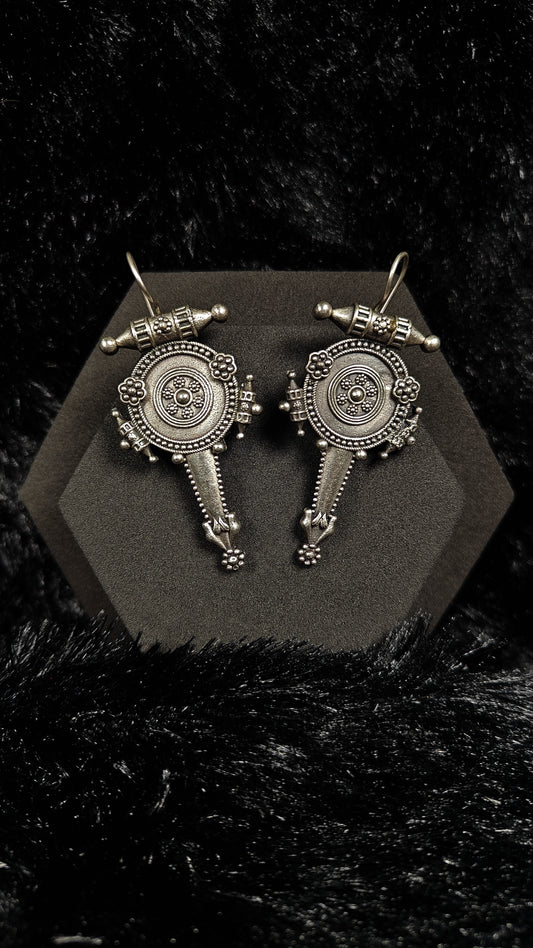 Vintage Oxidized Silver Ear Cuffs – Traditional Boho Tribal Design
