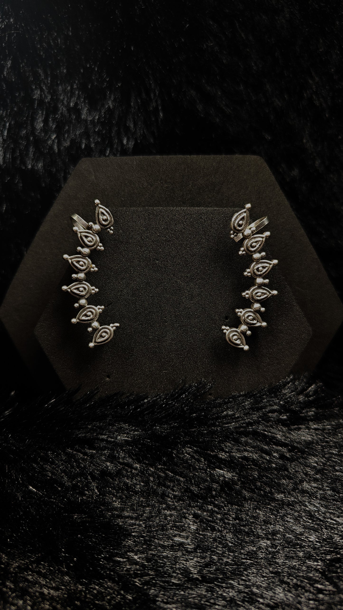 Oxidised Silver Ear Cuffs Earrings