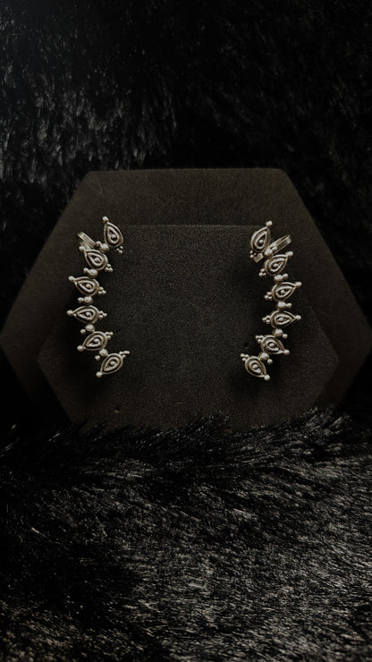 Oxidised Silver Ear Cuffs Earrings