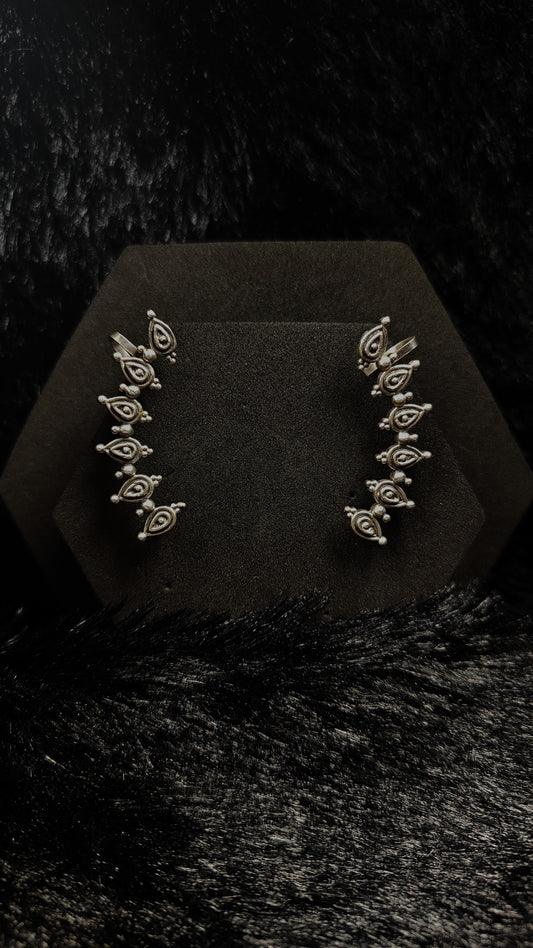 Oxidised Silver Ear Cuffs Earrings