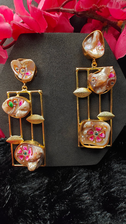 Hand-Painted Art Statement Dangler Earrings