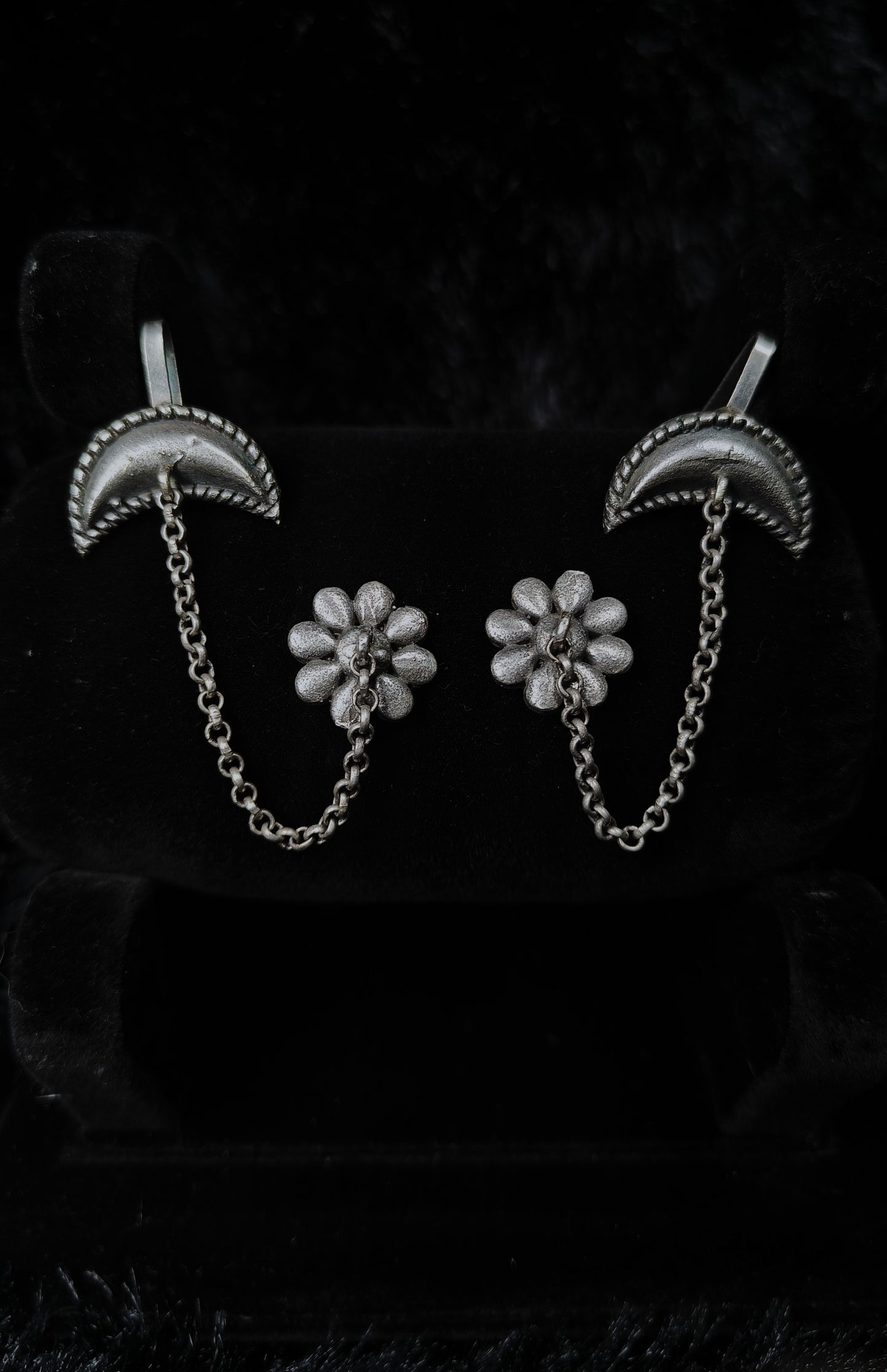 Rustic Chain Charm Ear Cuffs
