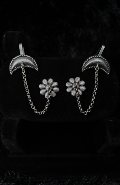 Rustic Chain Charm Ear Cuffs