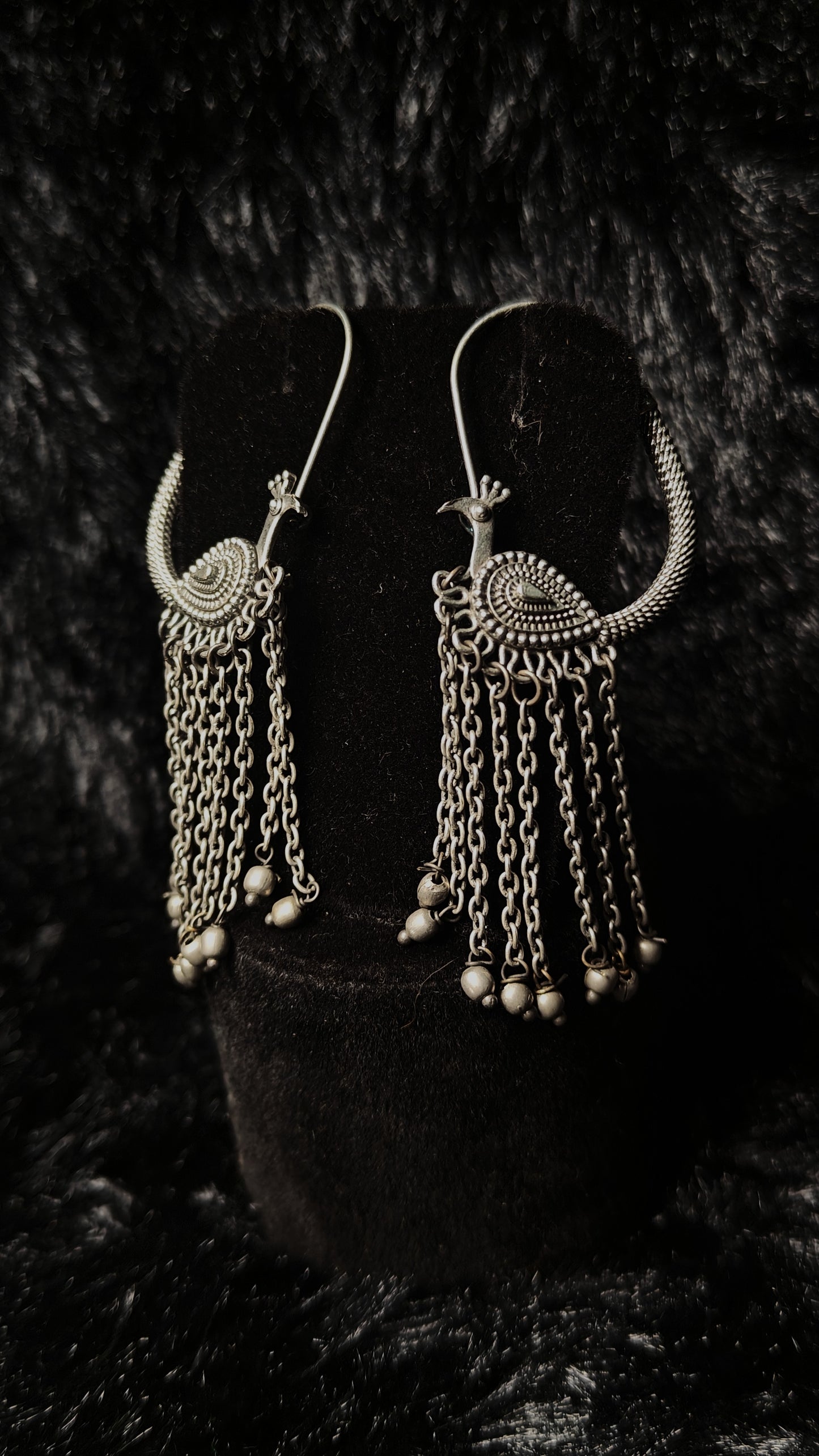 Morini Oxidised Chain Dangler Earrings