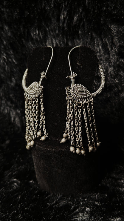 Morini Oxidised Chain Dangler Earrings
