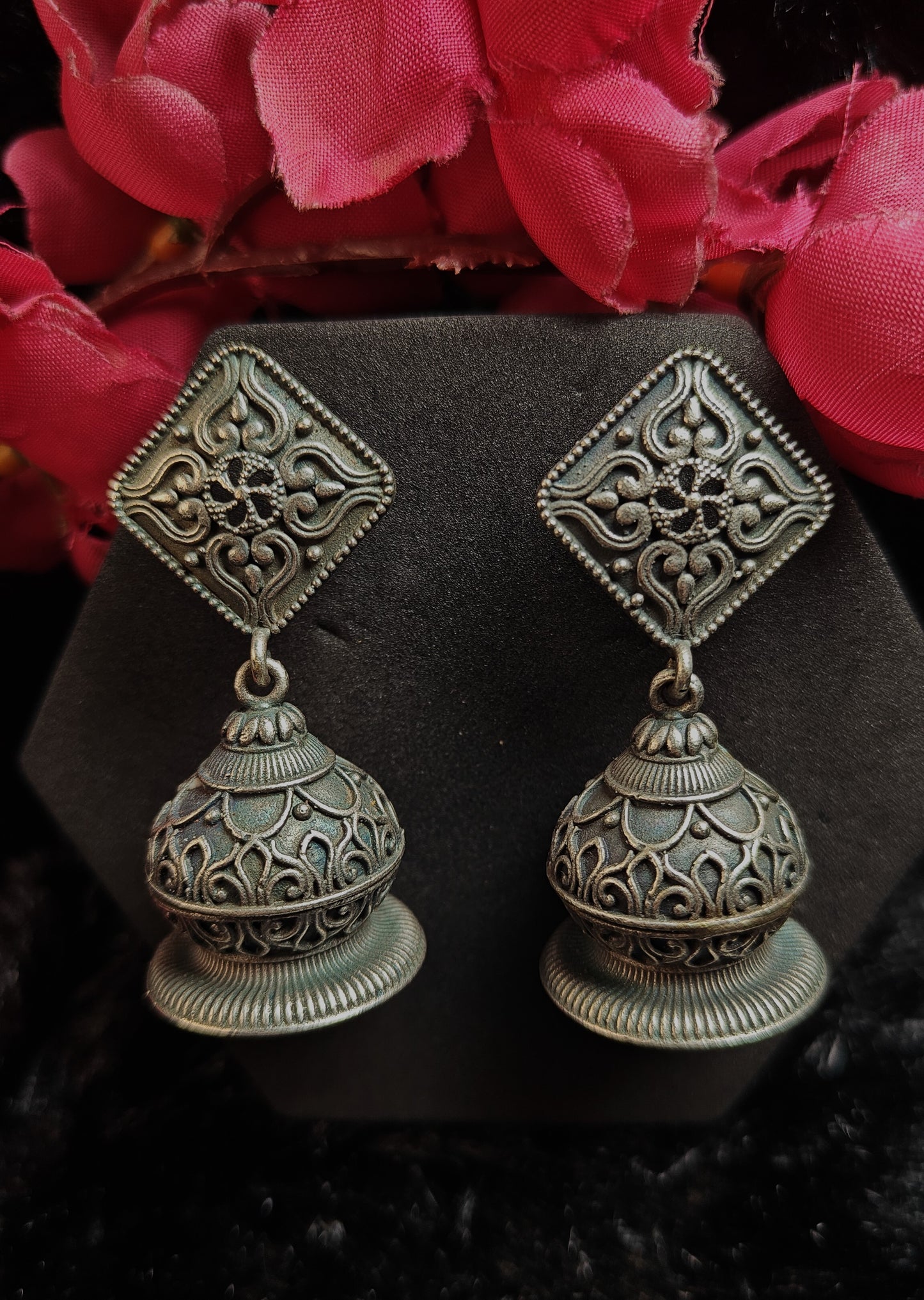 Heritage Dome Oxidised Jhumkas