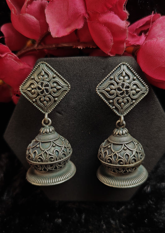 Heritage Dome Oxidised Jhumkas