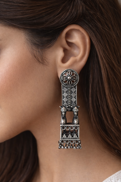 Nazaakat Tribal Pillar Charm Earrings