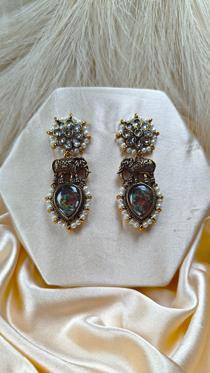 Maharani Pearl Charm Earrings