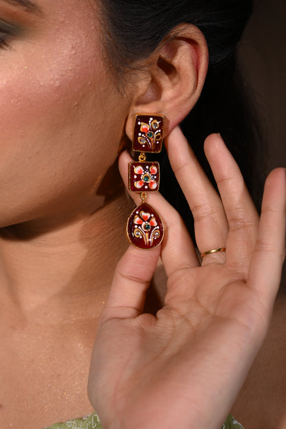 Gulnar Meenakari Earrings