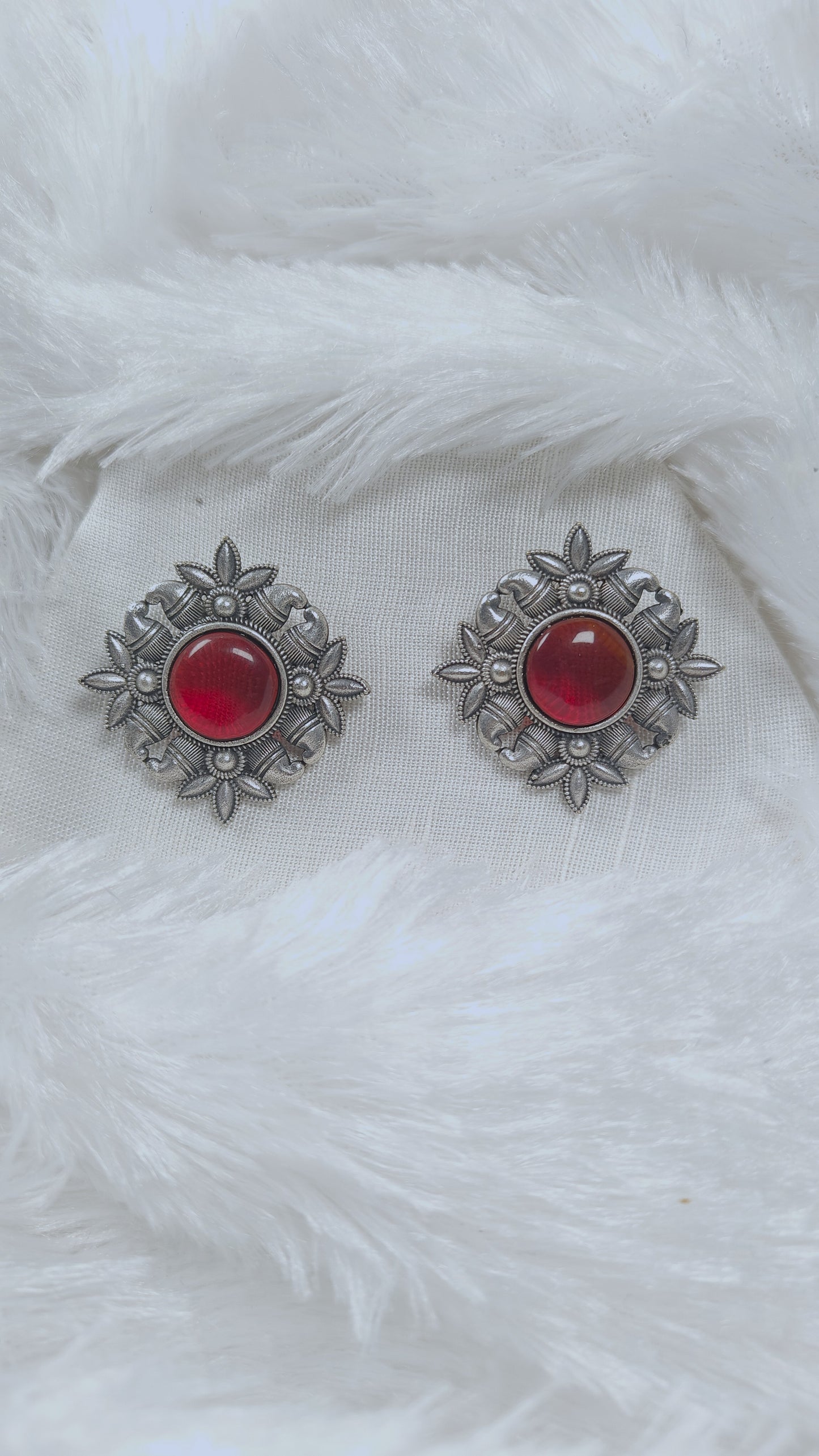 Ruby Bloom Antique Studs