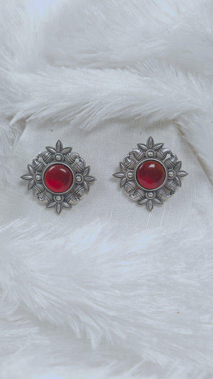 Ruby Bloom Antique Studs