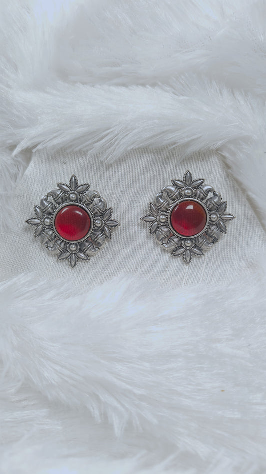 Ruby Bloom Antique Studs