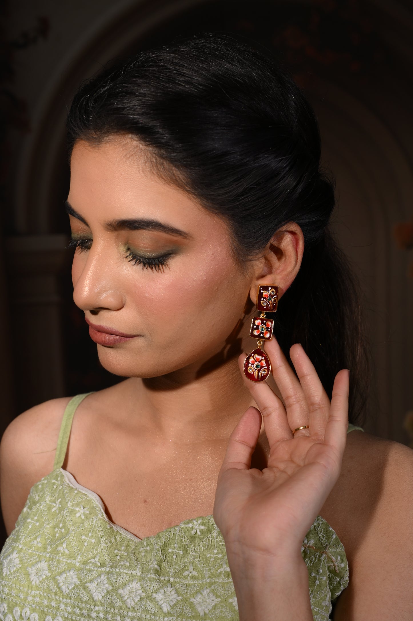 Gulnar Meenakari Earrings