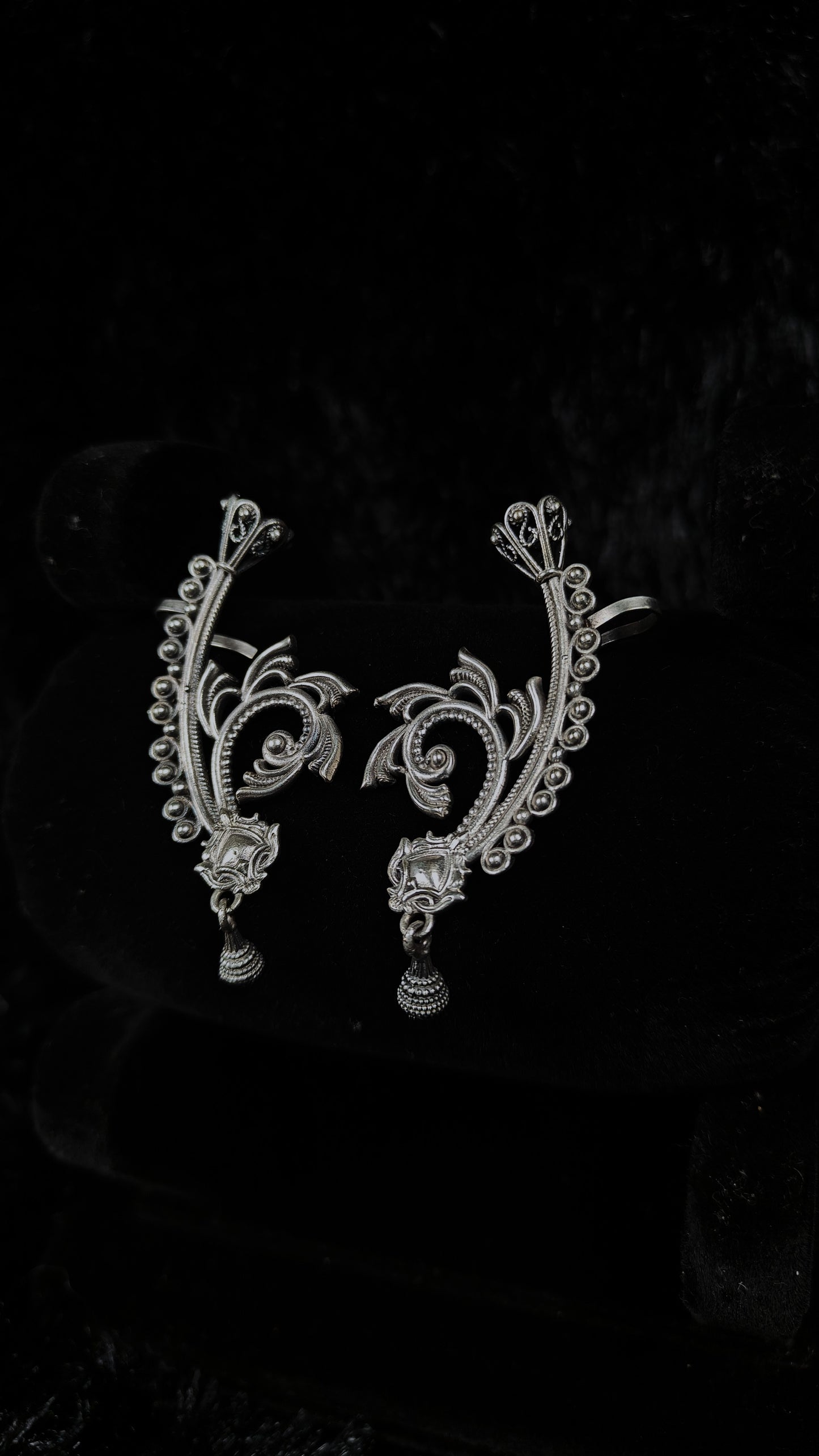 Tribal Flora Oxidised Ear Cuffs