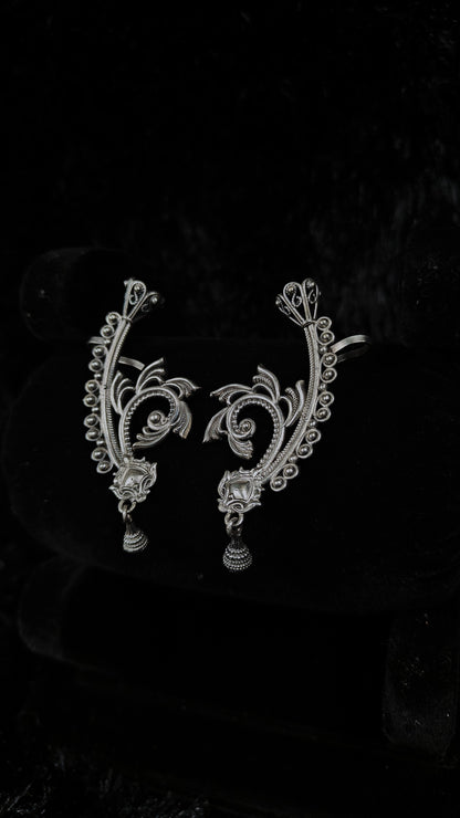 Tribal Flora Oxidised Ear Cuffs