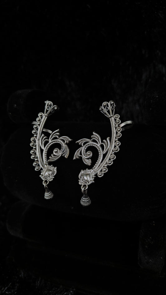 Tribal Flora Oxidised Ear Cuffs