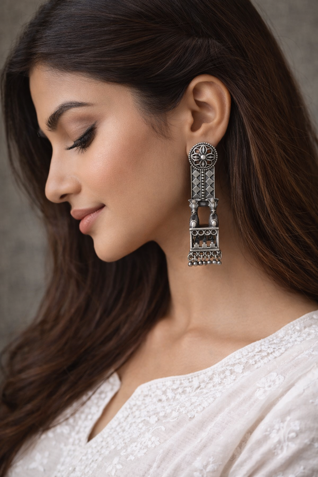 Nazaakat Tribal Pillar Charm Earrings