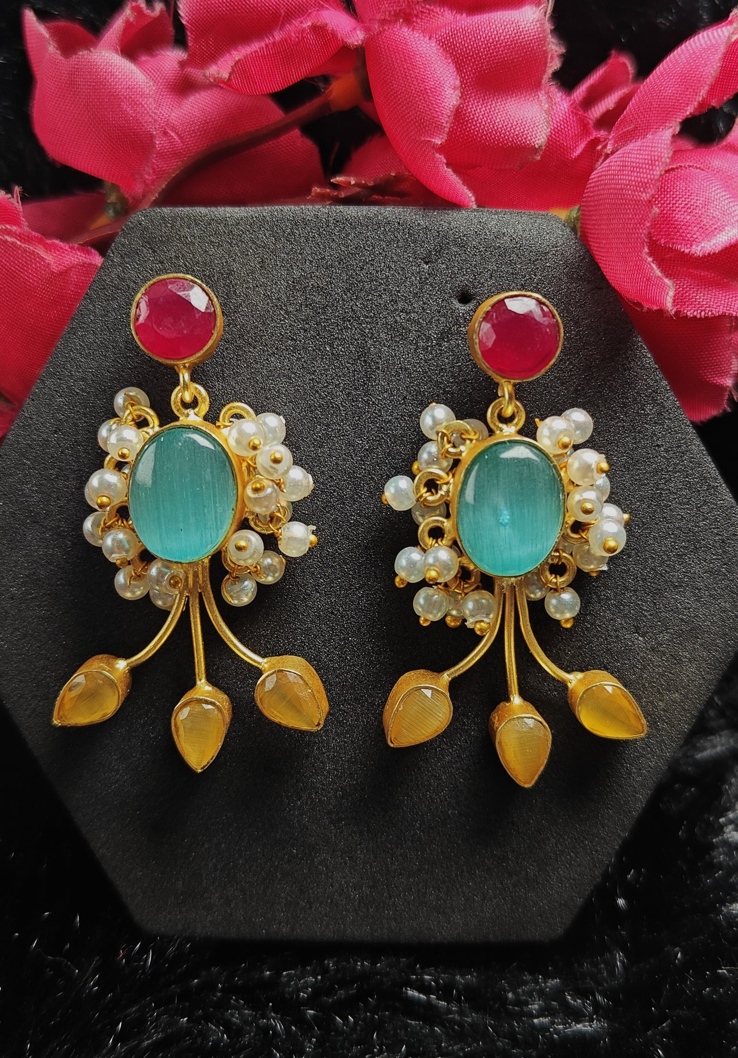 Celeste Pearl Drop Statement Earrings