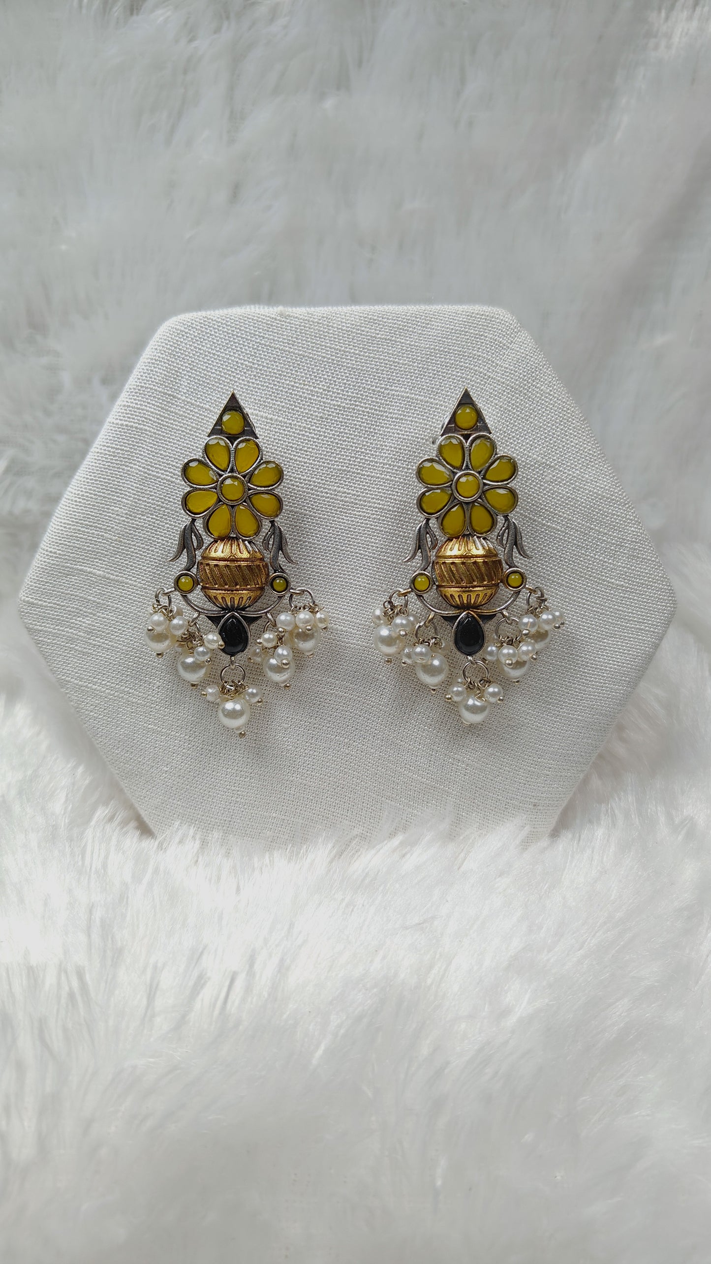 Yellow Blossom Heritage Pearl Earrings