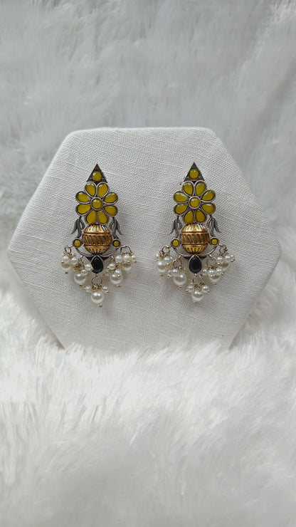 Yellow Blossom Heritage Pearl Earrings