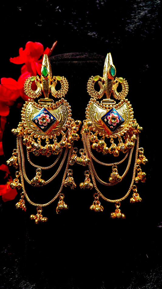 Noor-e-Kashmir Royal Layered Jhumka Earrings
