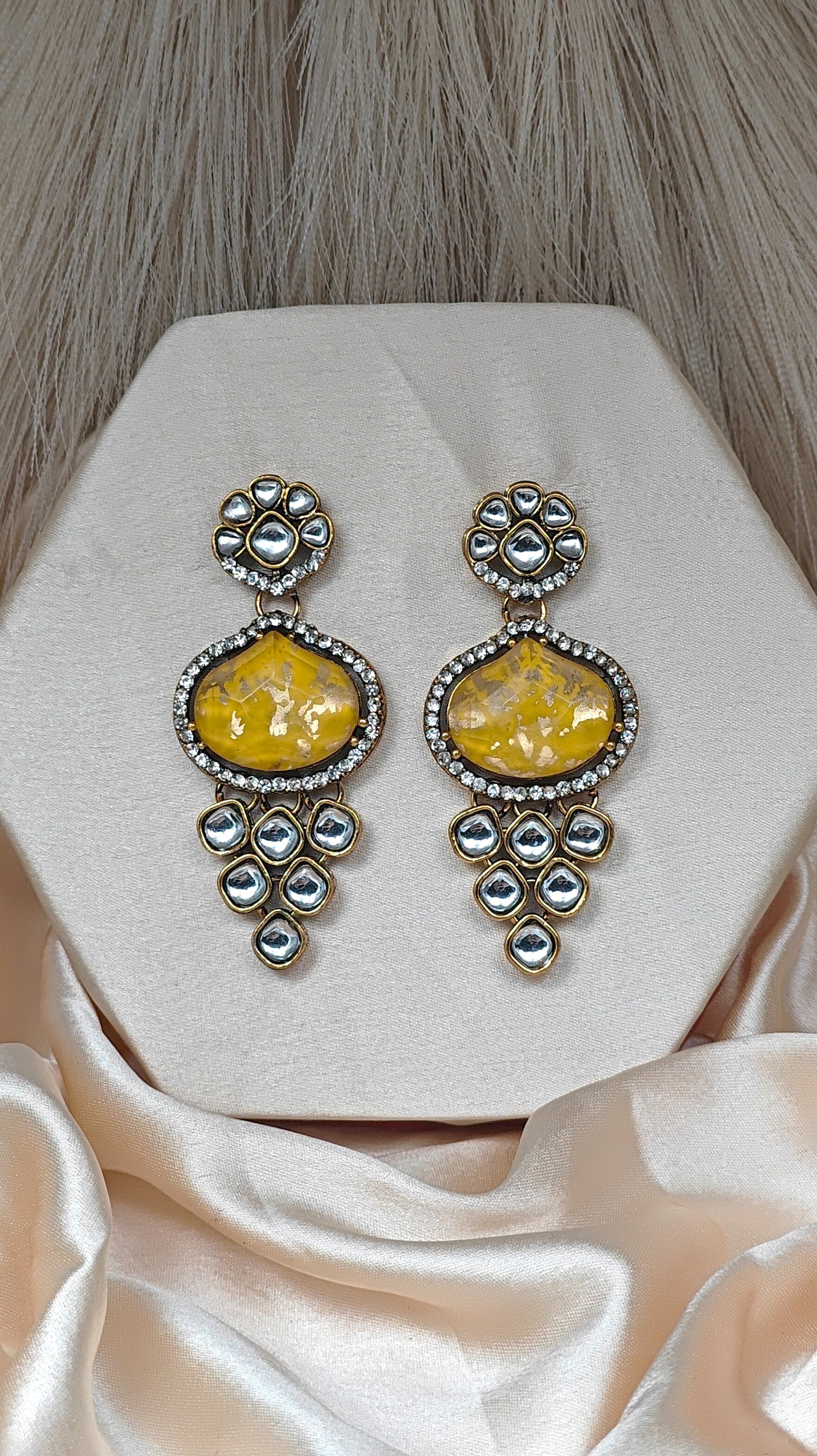 Yellow Amber Royal Earrings