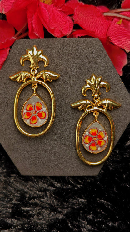 Zareen Shafaq Floral Oval Earrings