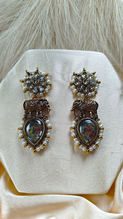 Maharani Pearl Charm Earrings