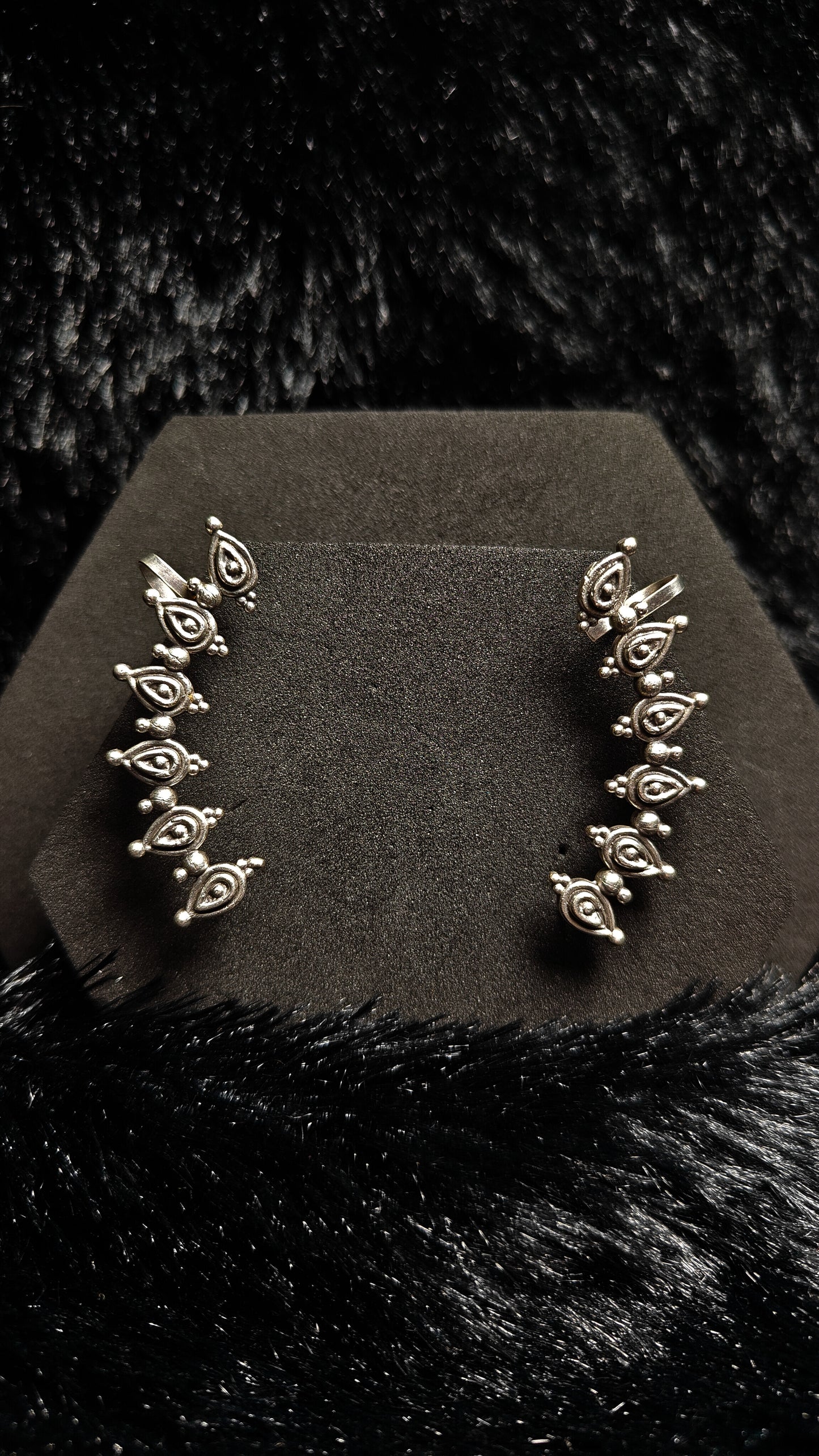 Oxidised Silver Ear Cuffs Earrings