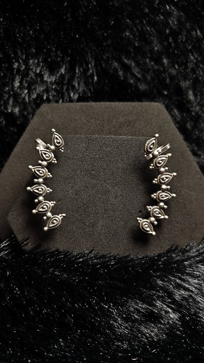Oxidised Silver Ear Cuffs Earrings