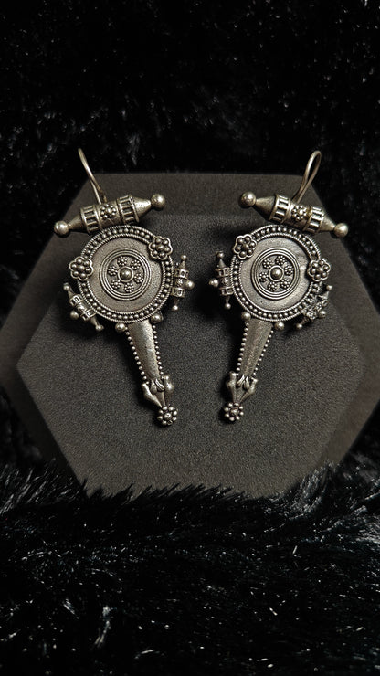 Vintage Oxidized Silver Ear Cuffs – Traditional Boho Tribal Design