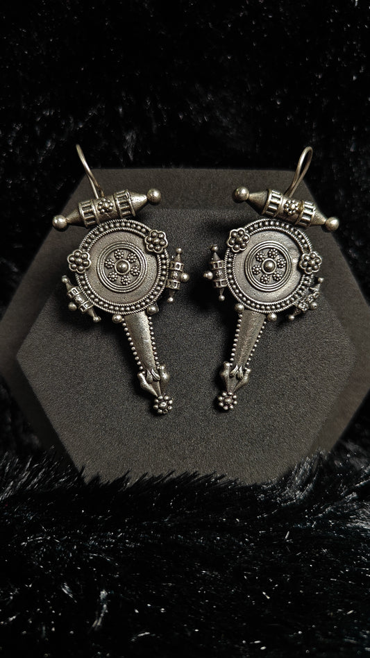 Vintage Oxidized Silver Ear Cuffs – Traditional Boho Tribal Design