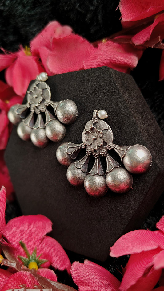 Vanya Antique Ball Drop Studs