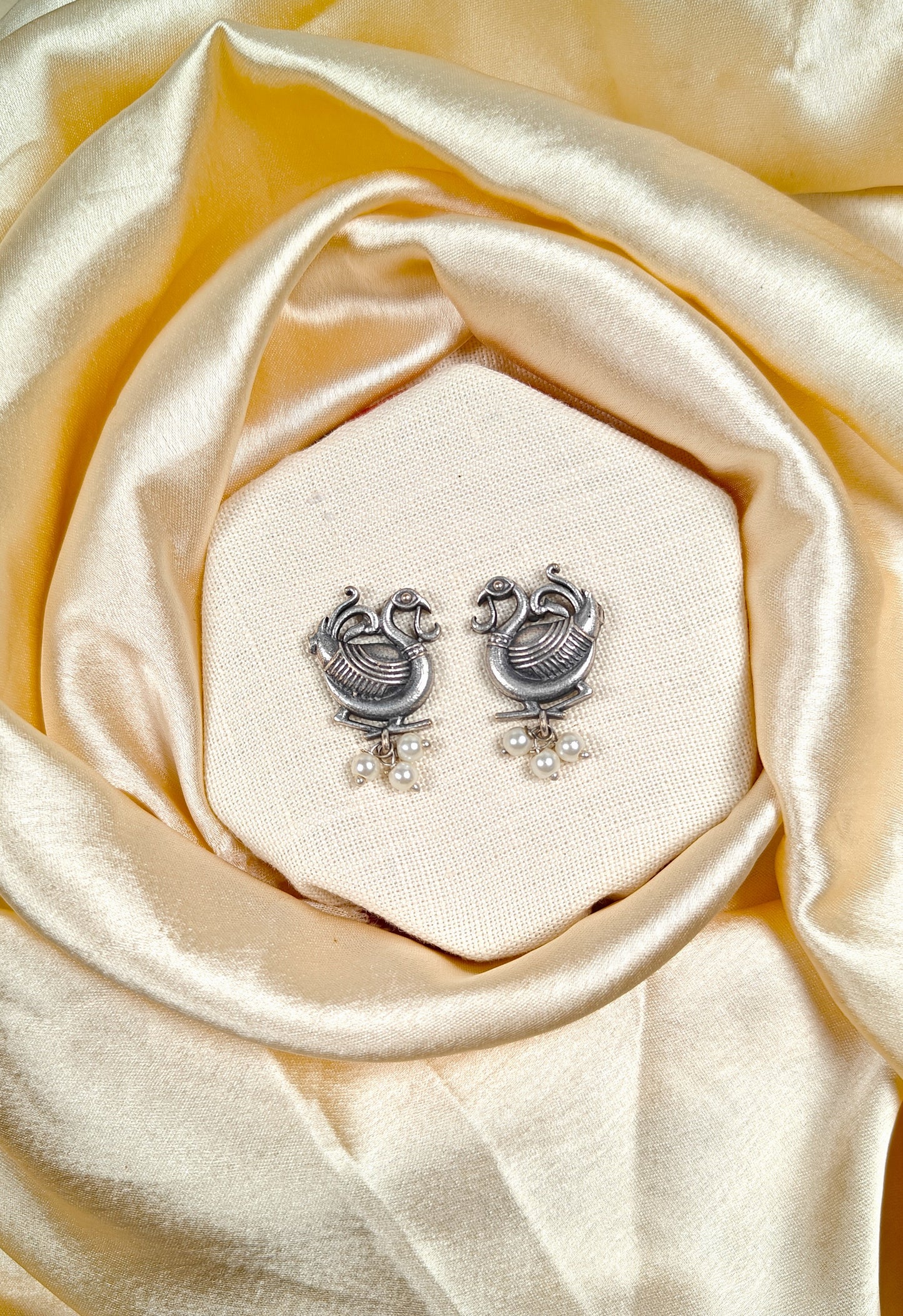 Swan Blossom Antique Silver Necklace Set