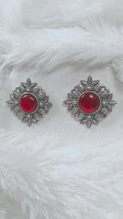 Ruby Bloom Antique Studs