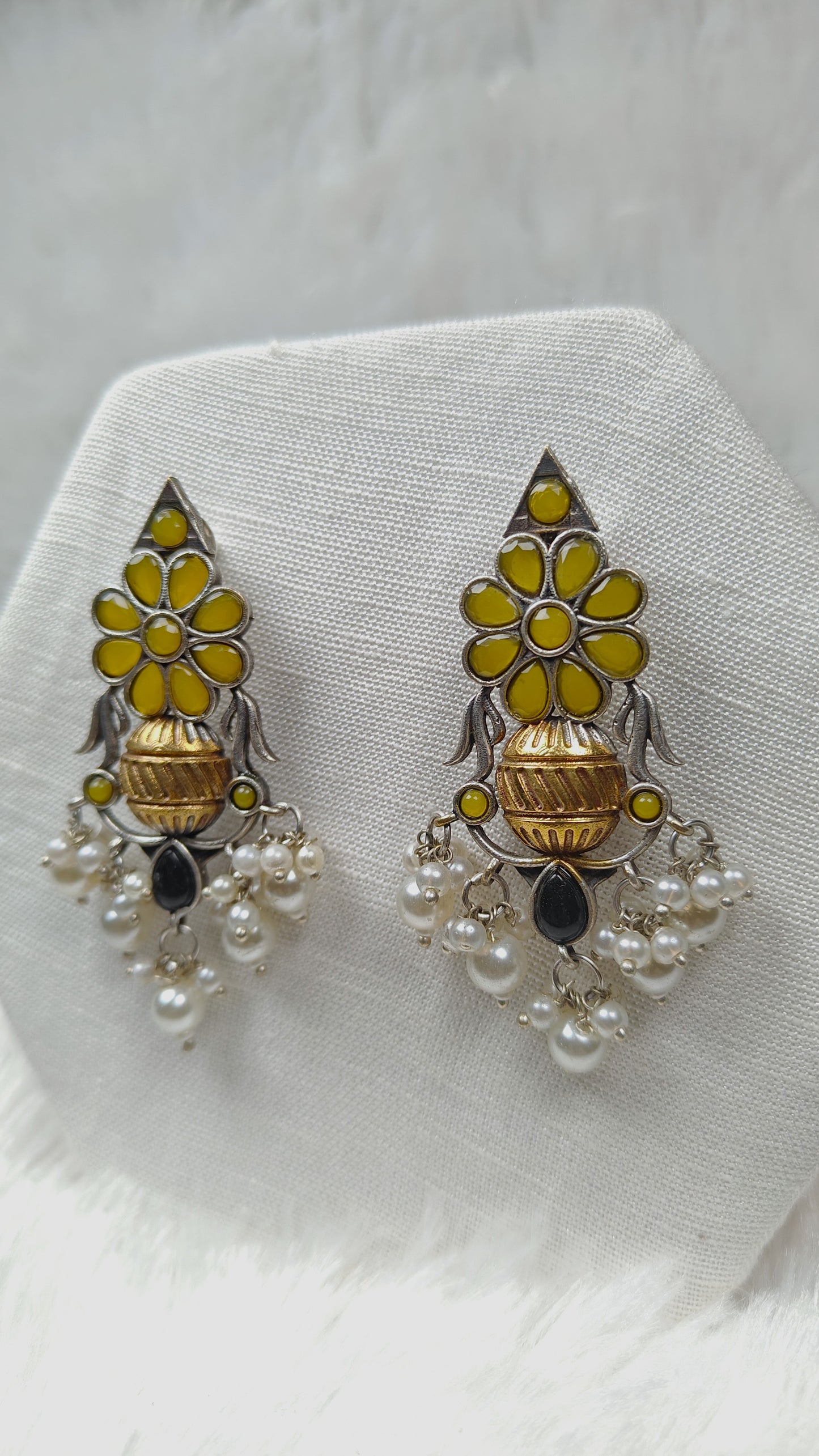 Yellow Blossom Heritage Pearl Earrings