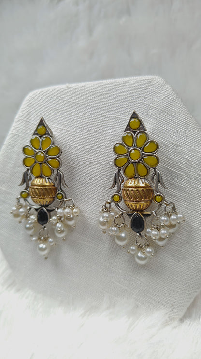 Yellow Blossom Heritage Pearl Earrings